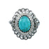 Southwestern Manmade Turquoise Sterling Silver Ring Size 6-1/2 JX130372